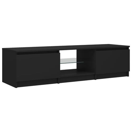 Tv-bord med LED-lys 140x40x35,5 cm sort