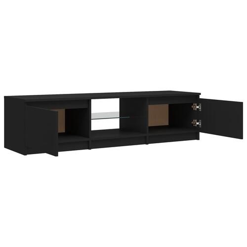 Tv-bord med LED-lys 140x40x35,5 cm sort