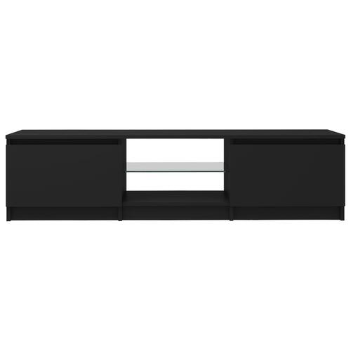 Tv-bord med LED-lys 140x40x35,5 cm sort