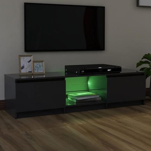 Tv-bord med LED-lys 140x40x35,5 cm grå