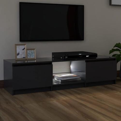 Tv-bord med LED-lys 140x40x35,5 cm grå