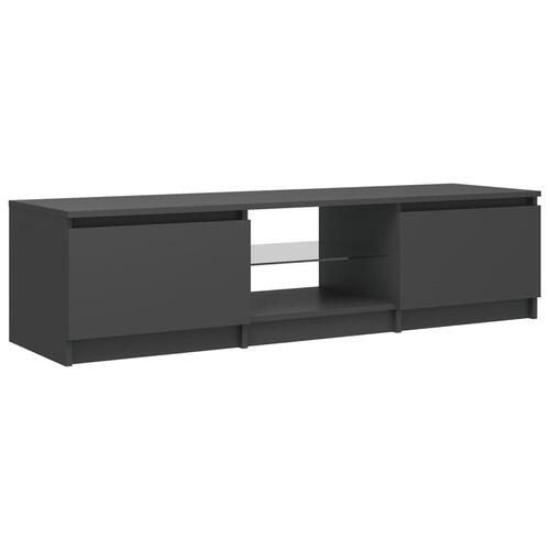 Tv-bord med LED-lys 140x40x35,5 cm grå