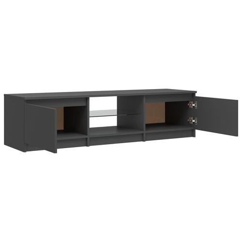 Tv-bord med LED-lys 140x40x35,5 cm grå