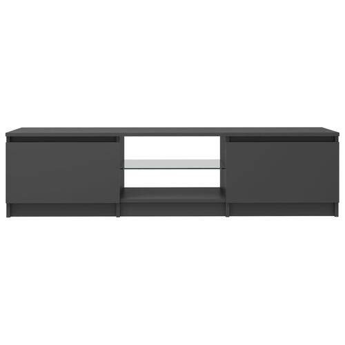 Tv-bord med LED-lys 140x40x35,5 cm grå