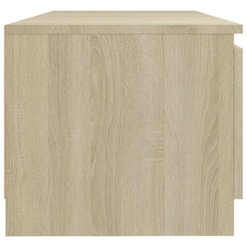 Tv-bord med LED-lys 140x40x35,5 cm sonoma-eg