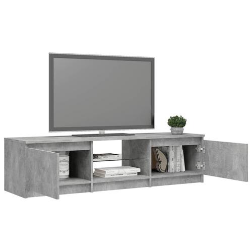 Tv-bord med LED-lys 140x40x35,5 cm betongrå