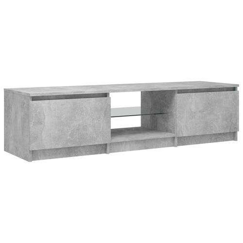 Tv-bord med LED-lys 140x40x35,5 cm betongrå