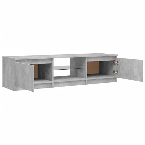 Tv-bord med LED-lys 140x40x35,5 cm betongrå