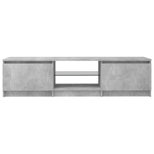 Tv-bord med LED-lys 140x40x35,5 cm betongrå