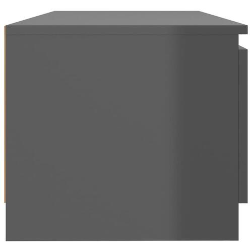 Tv-skab med LED-lys 140x40x35,5 cm grå højglans