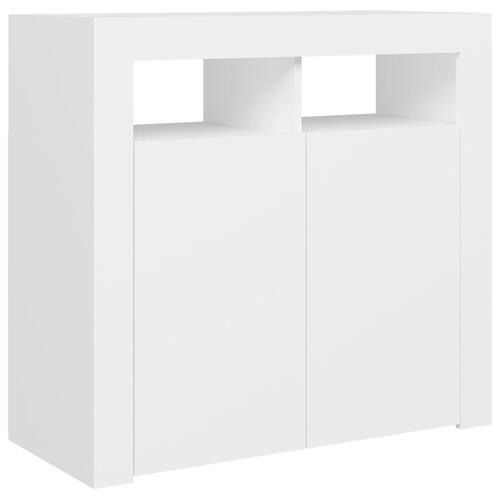 Skænk med LED-lys 80x35x75 cm hvid