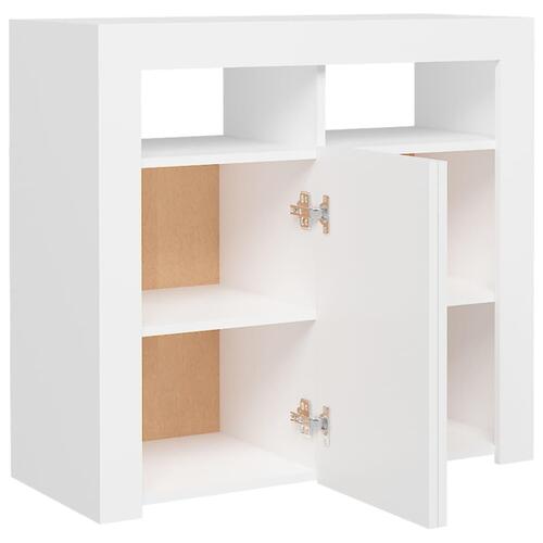 Skænk med LED-lys 80x35x75 cm hvid