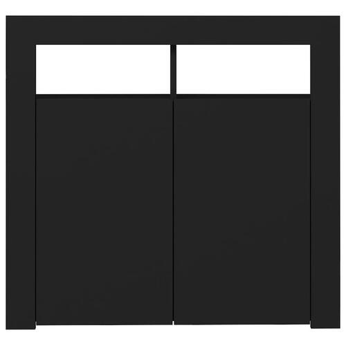 Skænk med LED-lys 80x35x75 cm sort