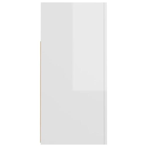Skænk med LED-lys 80x35x75 cm hvid højglans
