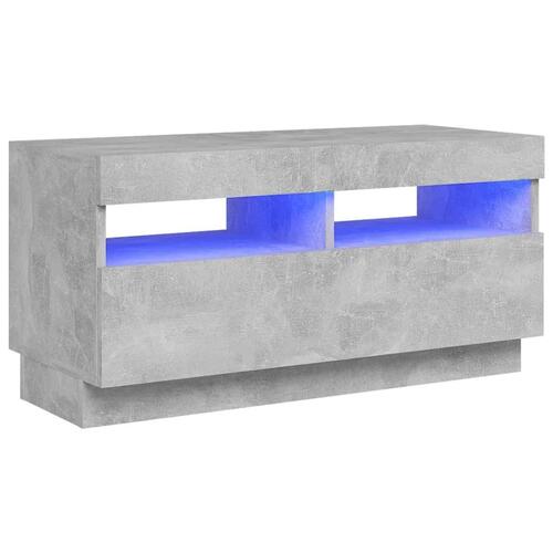 Tv-bord med LED-lys 80x35x40 cm betongrå