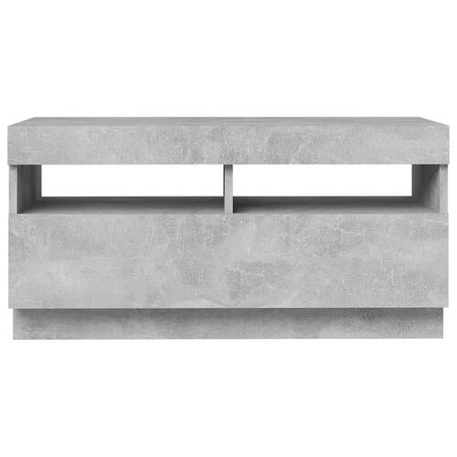 Tv-bord med LED-lys 80x35x40 cm betongrå