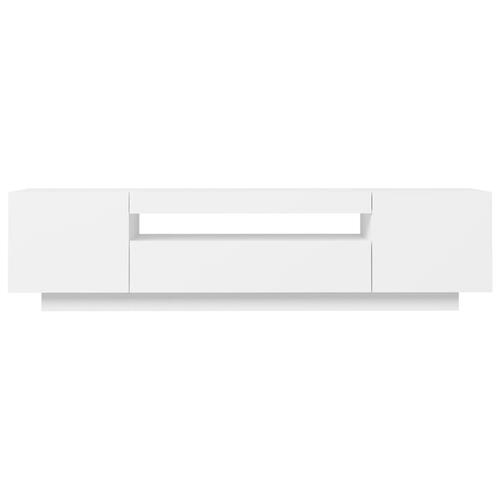 Tv-skab med LED-lys 160x35x40 cm hvid