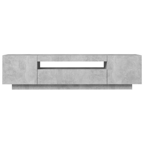 Tv-skab med LED-lys 160x35x40 cm betongrå