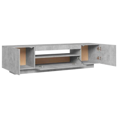 Tv-skab med LED-lys 160x35x40 cm betongrå