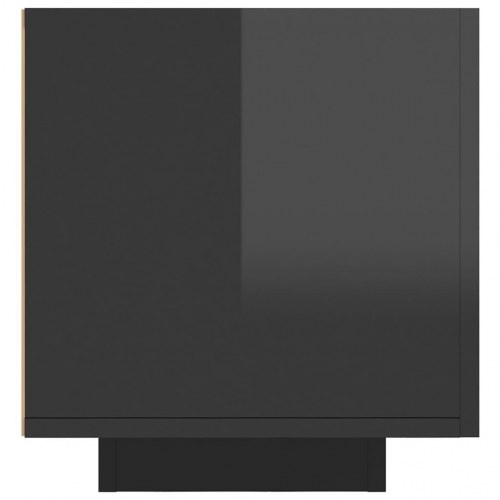 Tv-skab med LED-lys 160x35x40 cm sort højglans