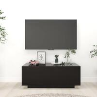 Tv-bord 100x35x40 cm konstrueret træ sort