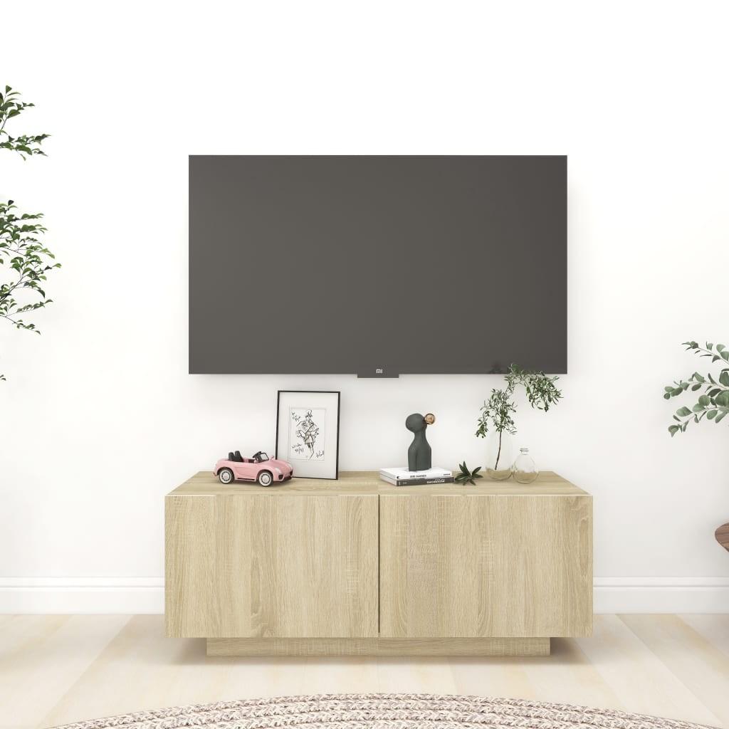 Tv-bord 100x35x40 cm konstrueret træ sonoma-eg