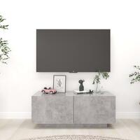 Tv-bord 100x35x40 cm konstrueret træ betongrå