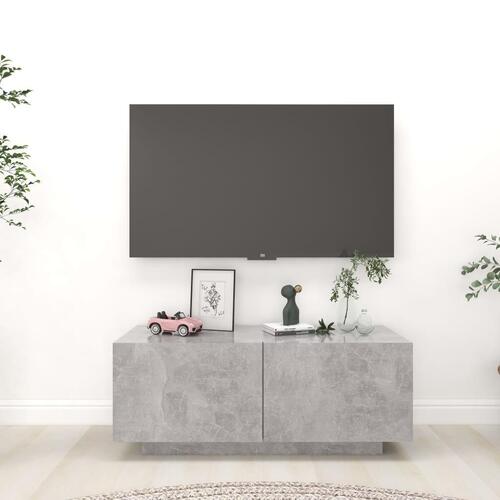 Tv-bord 100x35x40 cm konstrueret træ betongrå