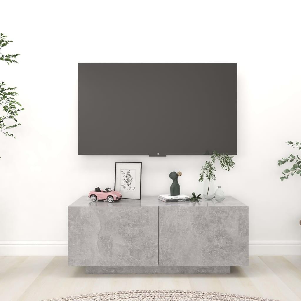 Tv-bord 100x35x40 cm konstrueret træ betongrå