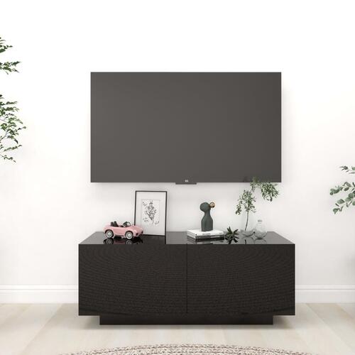 Tv-bord 100x35x40 cm konstrueret træ sort højglans
