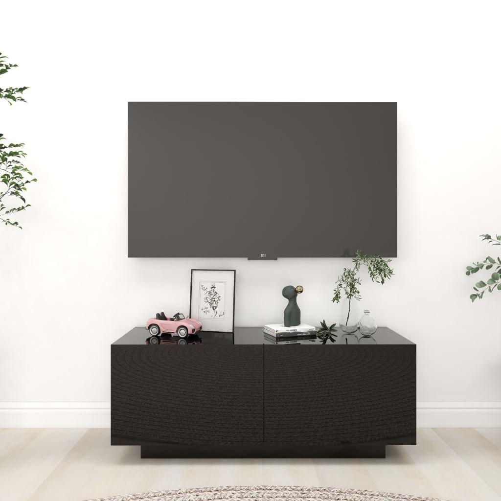 Tv-bord 100x35x40 cm konstrueret træ sort højglans