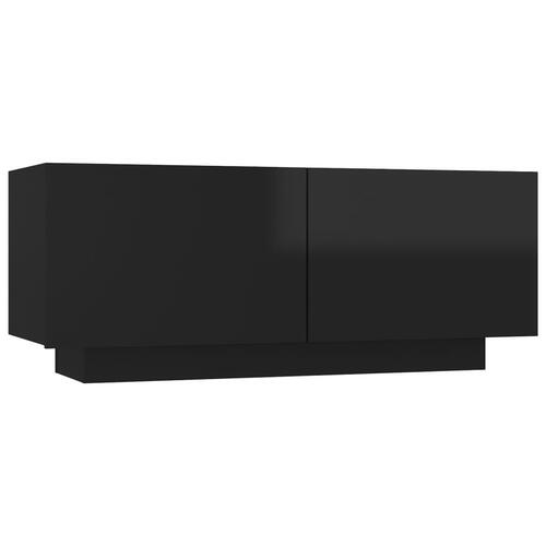 Tv-bord 100x35x40 cm konstrueret træ sort højglans
