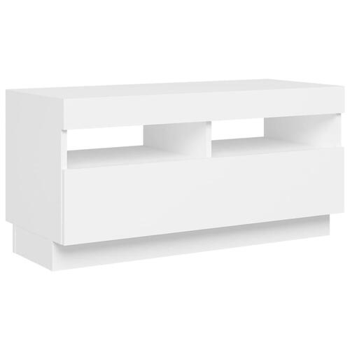 Tv-skab med LED-lys 80x35x40 cm hvid