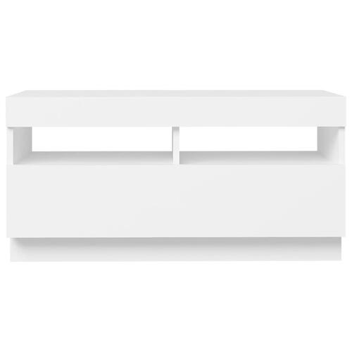 Tv-skab med LED-lys 80x35x40 cm hvid