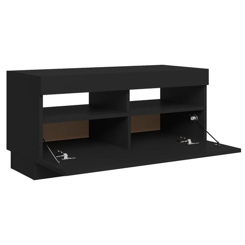 Tv-bord med LED-lys 80x35x40 cm sort