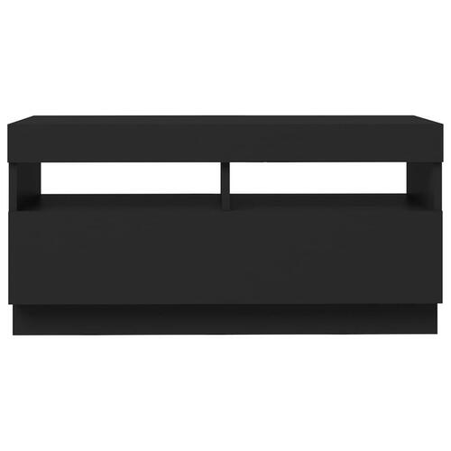 Tv-bord med LED-lys 80x35x40 cm sort