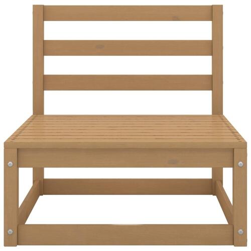 Midtermodul til havesofa massivt fyrretræ gyldenbrun