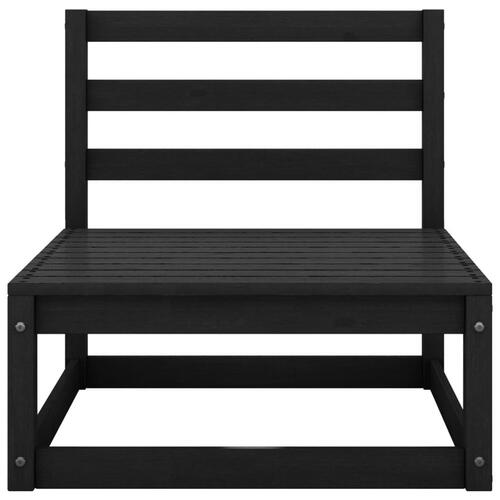 Midtermodul til havesofa massivt fyrretræ sort