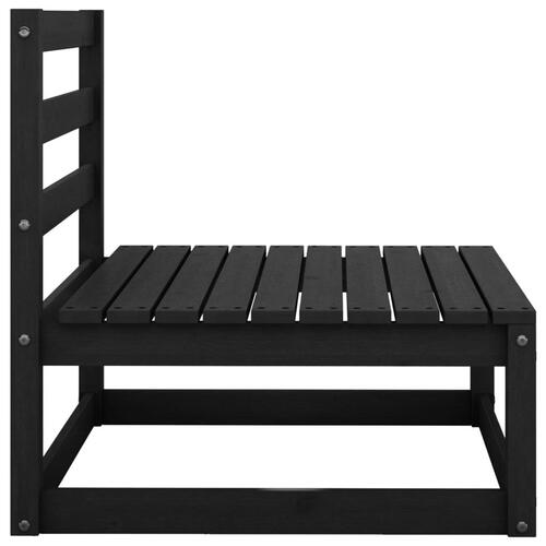 Midtermodul til havesofa massivt fyrretræ sort