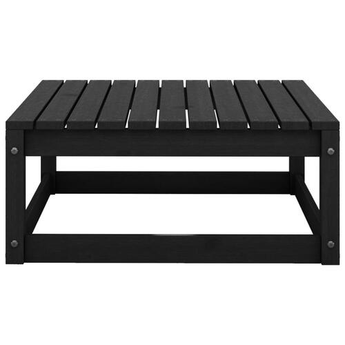 Haveskammel 70x70x30 cm massivt fyrretræ sort