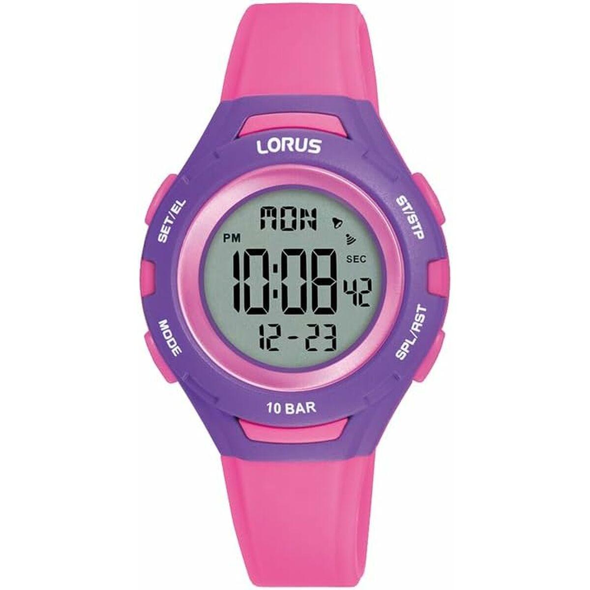 Lorus R2395PX9 herreur - digitalt armbåndsur i pink silikone