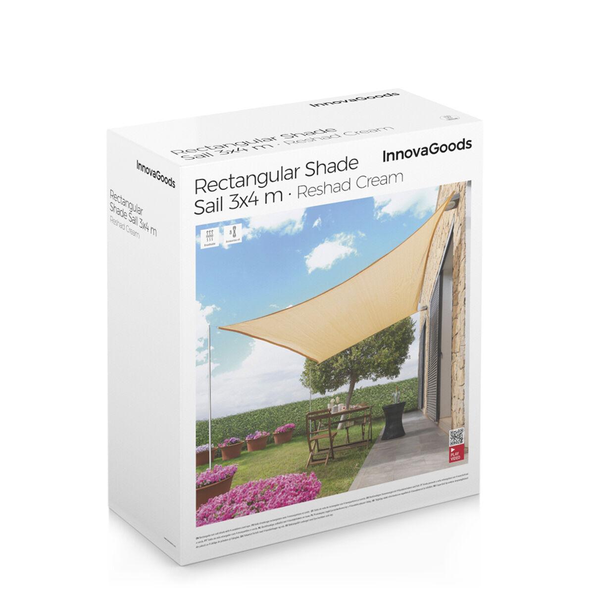 Rektangulært skyggesejl Reshad - beige, 3 x 4 m (OUTLET A)