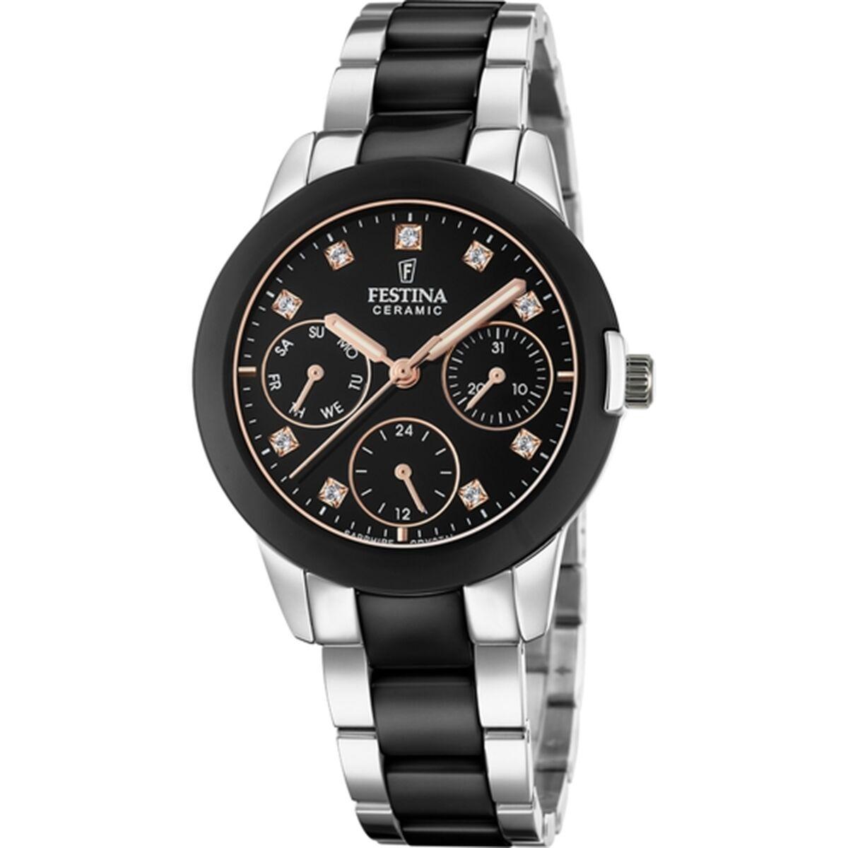 Festina dameur F20497/3, sort/sølv, Ø 35 mm billede
