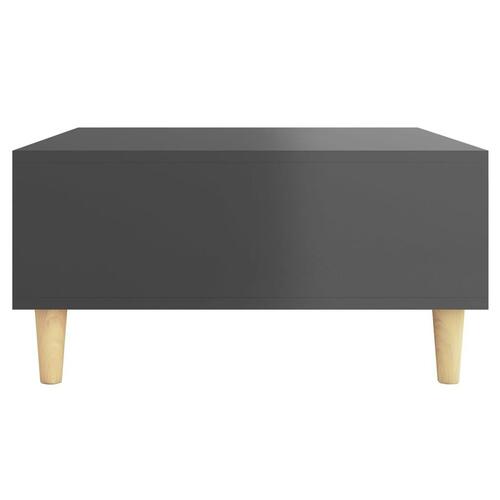 Sofabord 60x60x30 cm konstrueret træ grå højglans