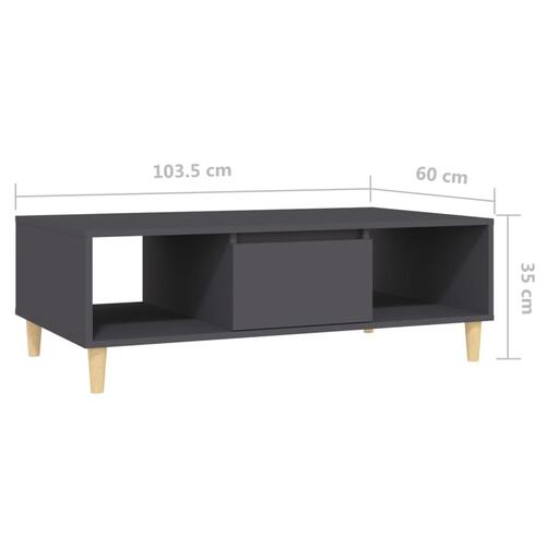 Sofabord 103,5x60x35 cm konstrueret træ grå