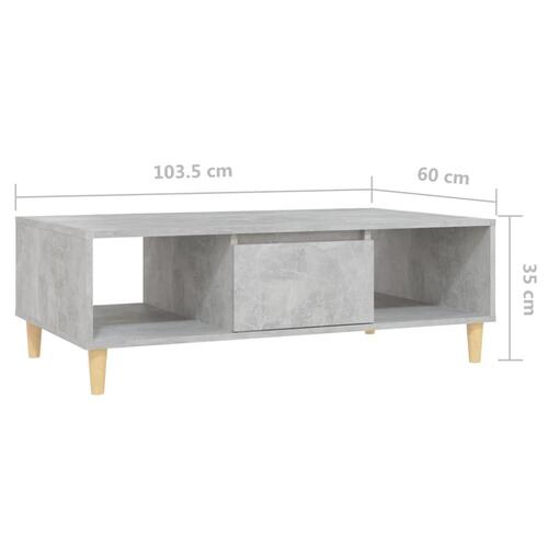 Sofabord 103,5x60x35 cm spånplade betongrå