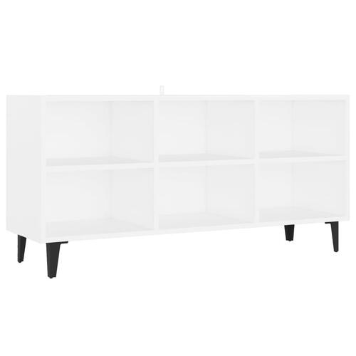 Tv-skab med metalben 103,5x30x50 cm hvid
