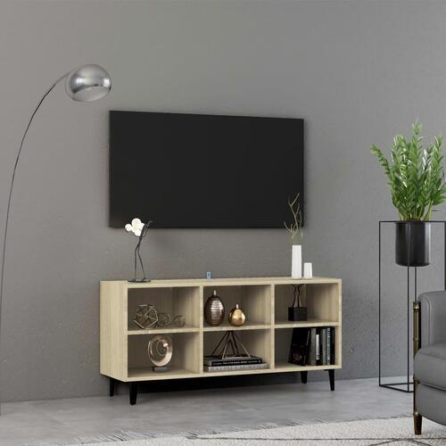 Tv-skab med metalben 103,5x30x50 cm sonoma-eg