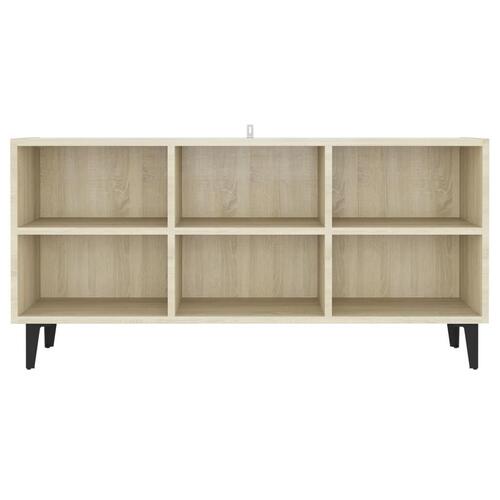Tv-skab med metalben 103,5x30x50 cm sonoma-eg