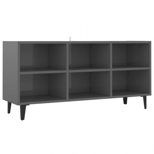 Tv-skab med metalben 103,5x30x50 cm grå højglans